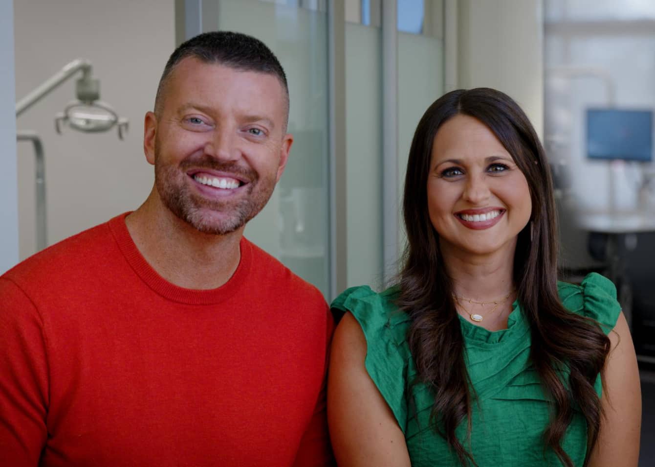 family photo of doctor and family smiling