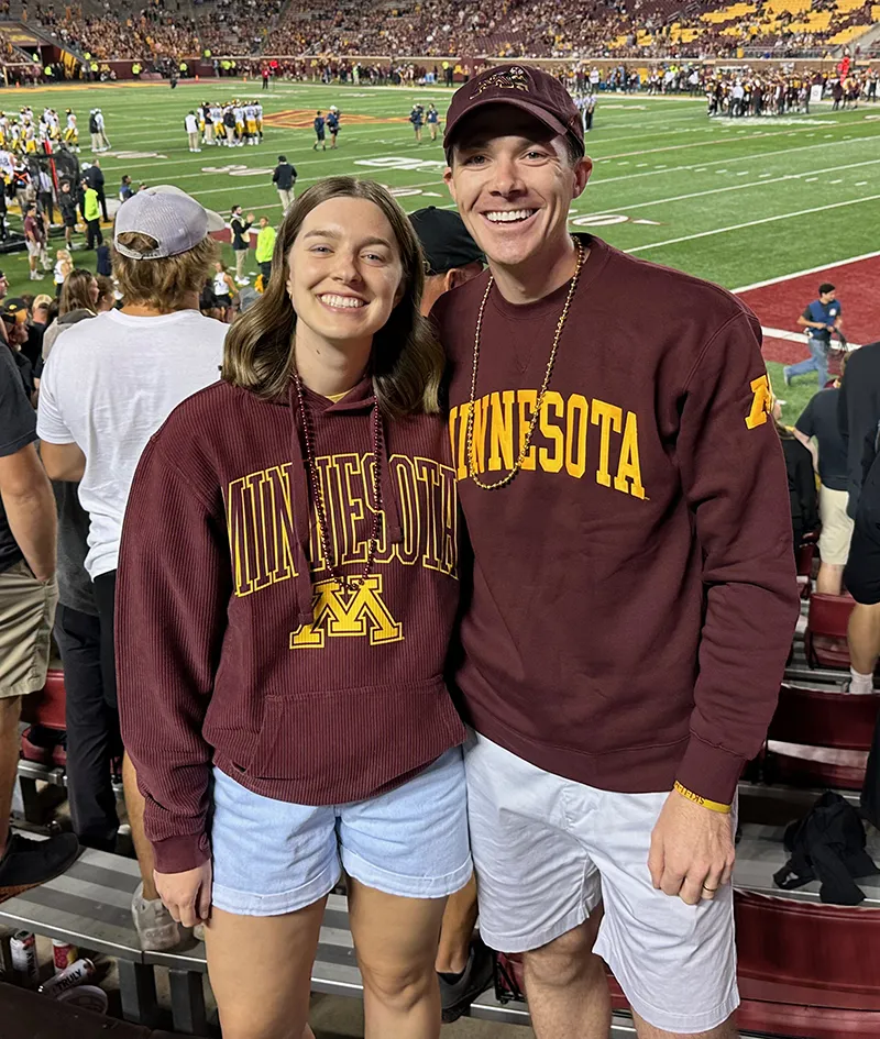 Dr. Hoxie at a Minnesota football game