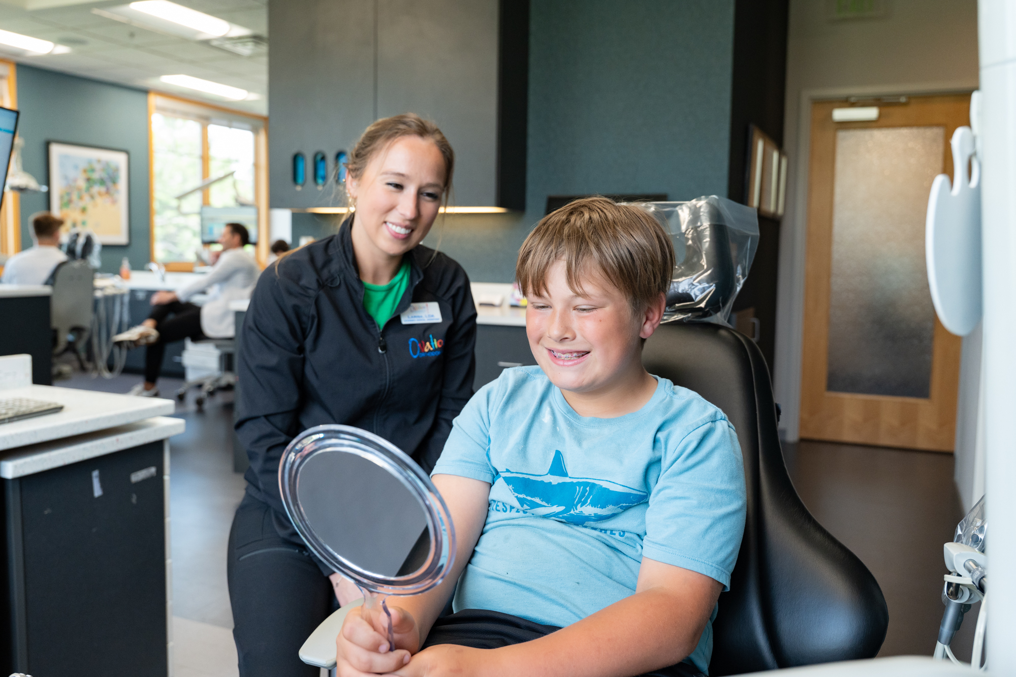 Patient starting orthodontic treatment